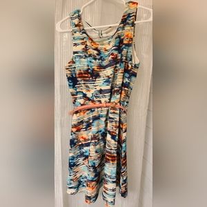 Pink/Blue Skater Dress with Cutouts